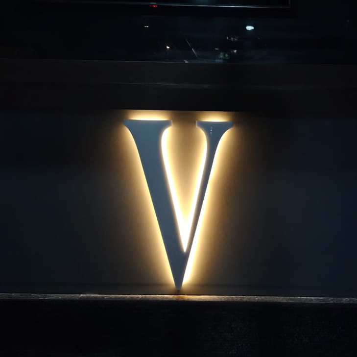 Backlit PVC letter in Club
